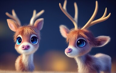 An adorable animal created by artificial intelligence using a 3D CGI style akin to modern American animation studios.