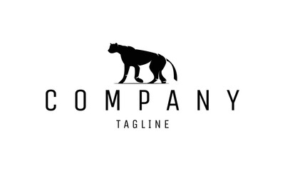 Fototapeta premium Silhouette of Jaguar Leopard Puma Lion bigcat Panther Cheetah Tiger logo design logotype