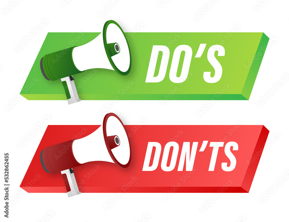 Poster dos and donts like thumbs up or down. flat simple thumb up symbol minimal round logotype element set