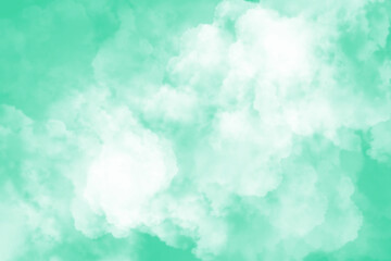 White Cloud on Green Background

