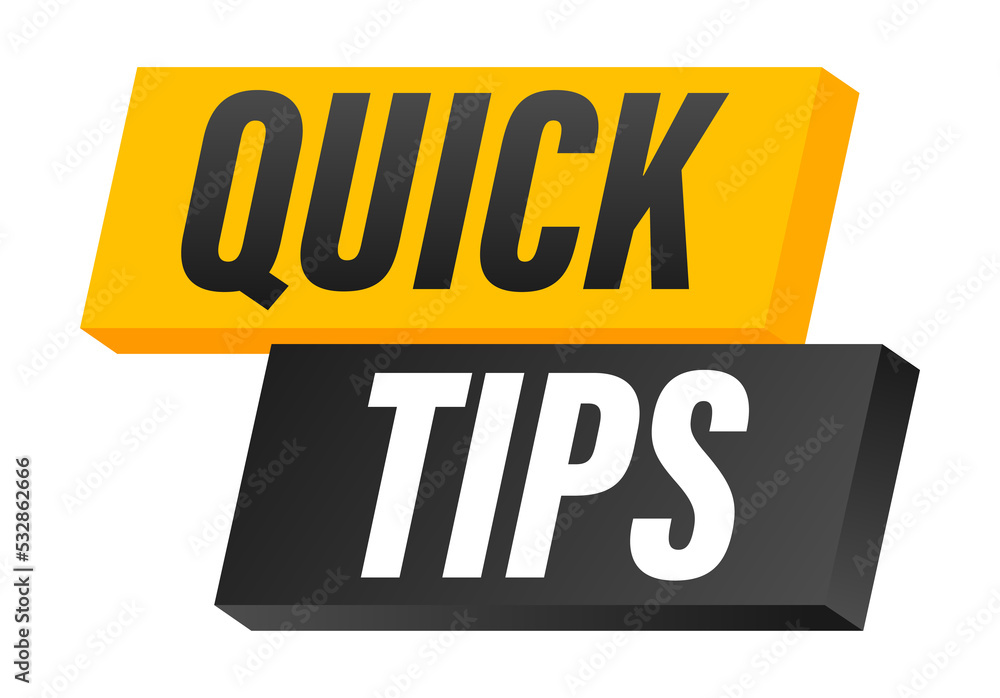 Poster quick tips icon badge. ready for use in web or print design. stock illustration.