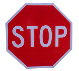 Red stop sign on transparent background