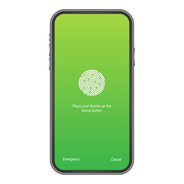Screen lock authentication password smartphone background template. Illustration of phone ID recognition screenlock password or lockscreen passcode numbers display.