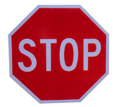 Red stop sign on transparent background