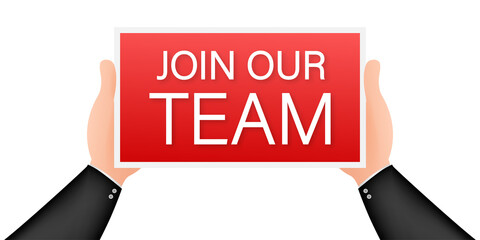 Join our team. Business infographic template. Megaphone banner.  stock illustration.