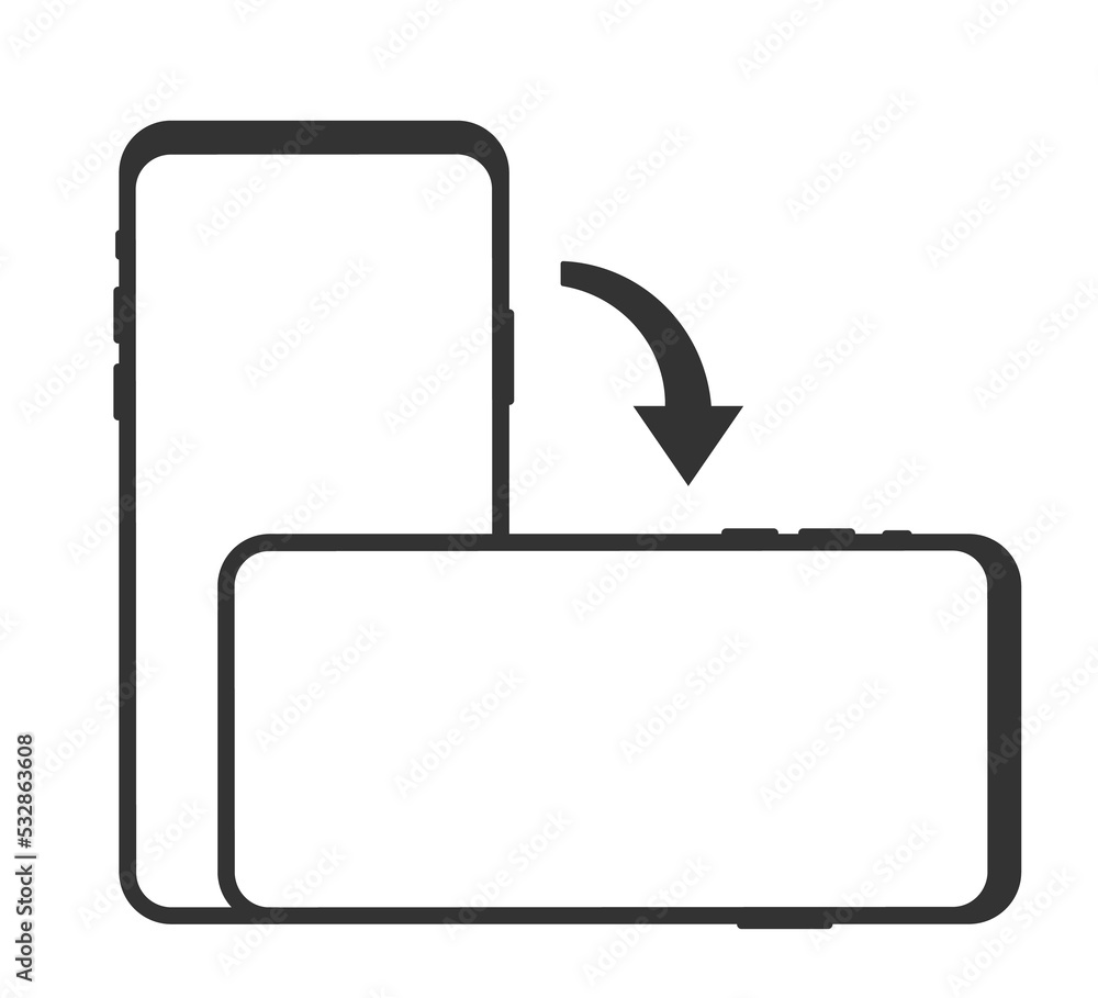 Poster rotate smartphone isolated icon. device rotation symbol. turn your device.