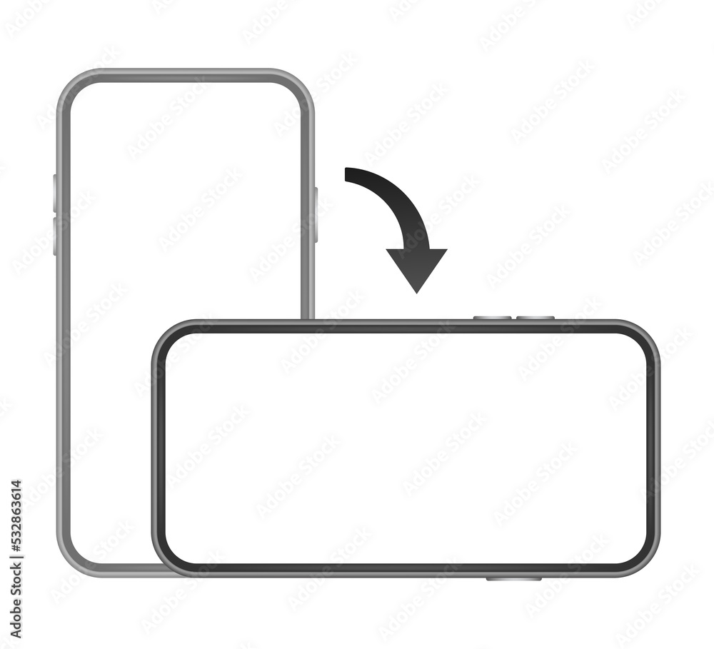 Poster rotate smartphone isolated icon. device rotation symbol. turn your device.