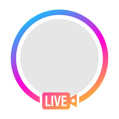 Social media icon avatar frame. Live stories user video streaming.  illustration.