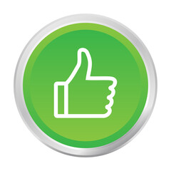 Flat green button on red background. Ok sign. Trumb up, great design for any purposes. Social media concept.  stock illustration.