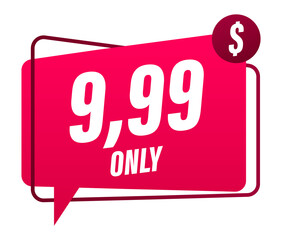 Discount sticker. Template with 99 only.  template design. Sale, price tag. Sale banner badge. Special offer price sign.  stock illustration.