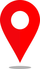 LOCATION POINT ICON IN RED COLOR WITH SHADOW
