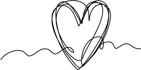 Monoline Heart Love Hand Drawn