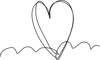 Monoline Heart Love Hand Drawn © Maulaga