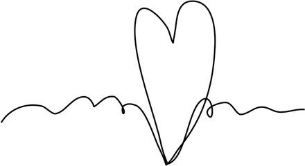 Monoline Heart Love Hand Drawn