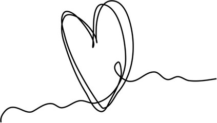 Monoline Heart Love Hand Drawn
