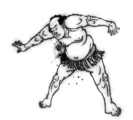 浮世絵　相撲取り　その15　インクバージョン