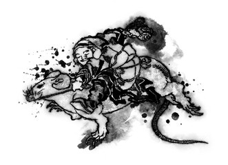 ねずみと福の神　その2　インクバージョン
