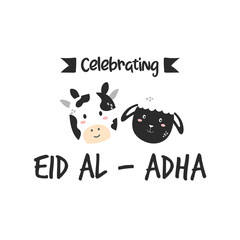 Fototapeta na wymiar eid adha cartoon set animal qurban illustration