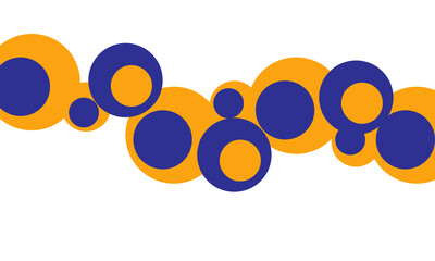 Background With Blue And Orange Circles. Abstract Illustration