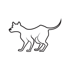 illustration of a dog line art concept.