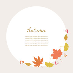 秋イメージの背景素材　秋の植物　正方形