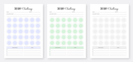 30 Day Challenge Tracker Template. 30 Day Habit Tracker Template. Printable Challenge Tracker. Printable Habit Planner Design. Minimalist planner template set. Planner Bundle Design.