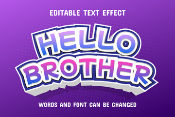 Hello brother 3d text effect