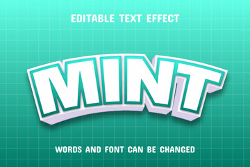 Mint 3d text effect