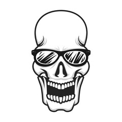 glasses skull head vector illustration
