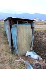 Rural Japan agricultural tool shack