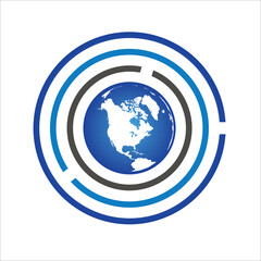 globe or earth with simple icon