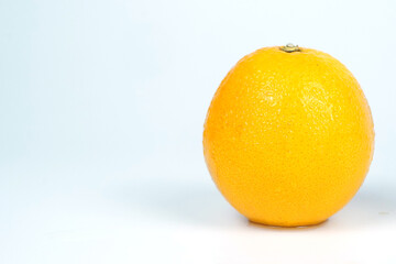 An orange on white background
