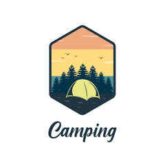 Logo for Camping Adventure, Camping Gift, Camping and outdoor adventure emblem
