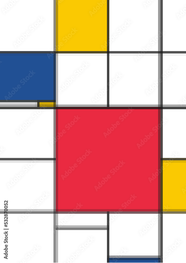 Poster retro pattern bauhaus. digital art constructivism