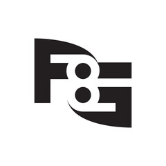 F8G logo, FG letter with number 8 logo design vector