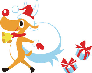 クリスマス　サンタトナカイ