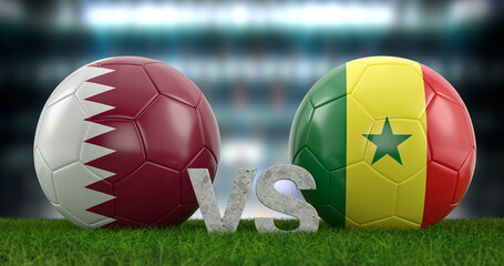 Fototapeta premium Football world cup group A Qatar vs Senegal