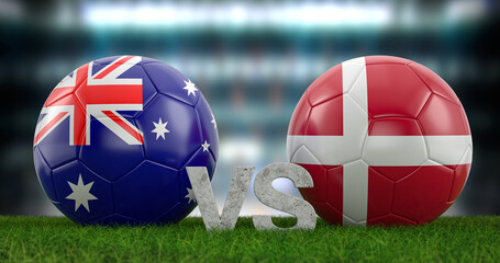 Fototapeta premium Football world cup group D Australia vs Denmark