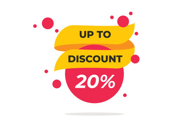 Up to 20% off Sale. Discount offer price sign concept. Vector illustration.