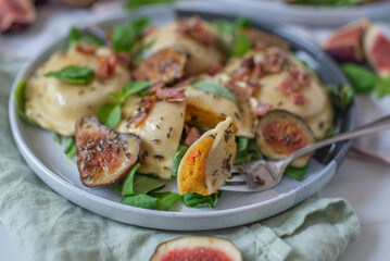 pumpkin tortellini with figs