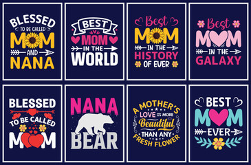 Mother's Day Vector Set, mother's day quote t-shirt bundle