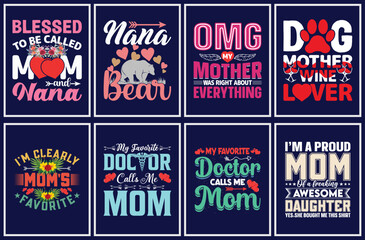 Mother's Day Vector Set, mother's day quote t-shirt bundle