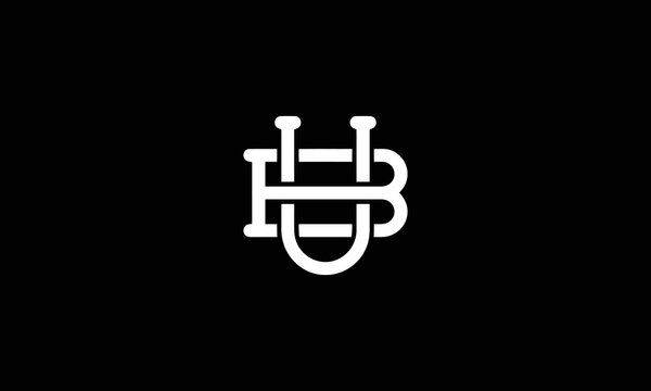 Professional and Minimalist Letter UB BU Logo Design, Editable in Vector Format in Black and White Color