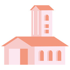 pink church building facade