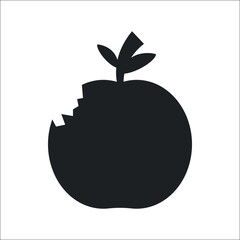 apple flat icon on white background vector graphic