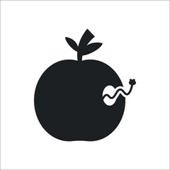 apple flat icon on white background vector graphic