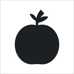 apple flat icon on white background vector graphic