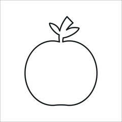 apple flat icon on white background vector graphic