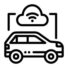 cloud conputing car connection icon
