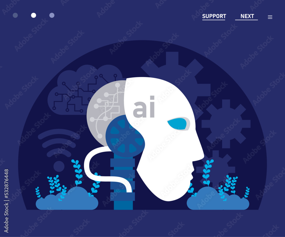 Poster artificial inteligence robot profile